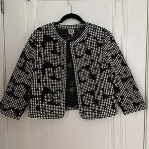 Anne Klein floral mesh open front bolero cardigan jacket. Size 14.